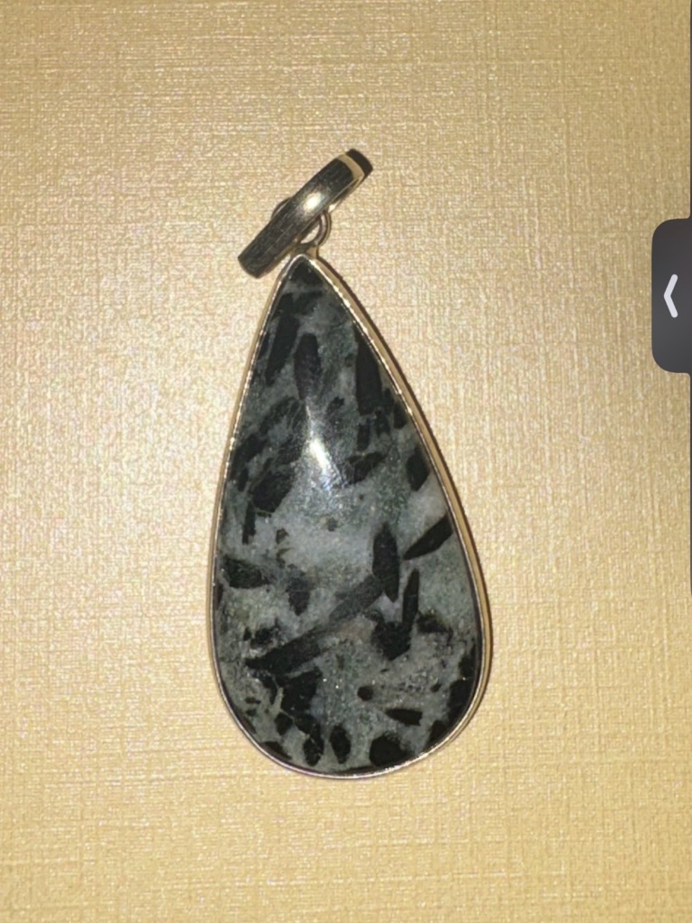 Tourmaline in quartz Teardrop Stone Pendant - sterling plated